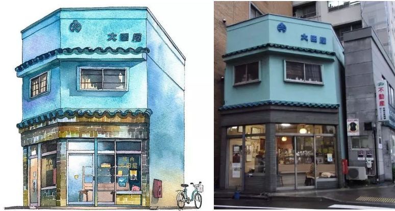 浓浓“宫崎骏”风！用水彩画遍东京50家梦幻小店，竟是个波兰人！